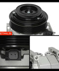 Heavy Duty AC Compressor With Clutch And Precharged PAG46 Oil Fits Jeep Grand Cherokee Chrysler 300 Dodge Durango 3.6L V6 top view showing details.