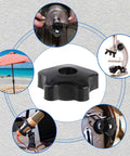 Top Shelf Star Knobs 5/16-18 Female Thread Thumb Screws With Kickass Grip Heavy Duty Clamping Nuts, black, versatile use in various projects.