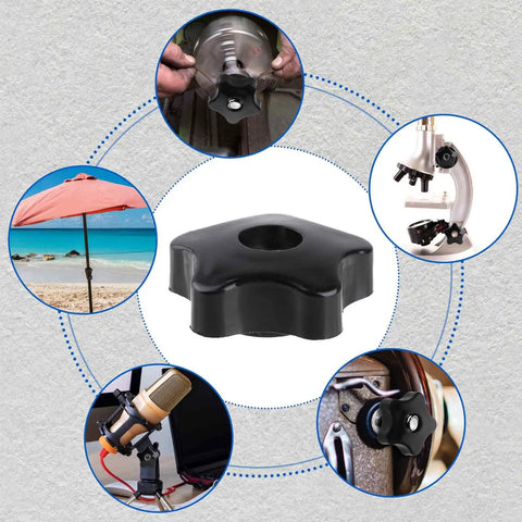 Top Shelf Star Knobs 5/16-18 Female Thread Thumb Screws With Kickass Grip Heavy Duty Clamping Nuts, black, versatile use in various projects.