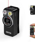 Solid Build Clip On Flashlight Featuring Straight Shooting Laser Distance Meter And Dope White Red Beams Usb C Rechargeable in use.