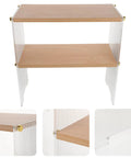 Clear The Counter Clutter With This Slick Wooden Acrylic Display Shelf. Multi Tier Countertop Storage Rack with clear acrylic sides.