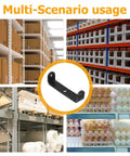 Heavy Duty U Shaped Shelf Brackets Set In Black With Center Hole for versatile shelving in various industrial and storage settings.