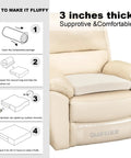 Recliner Seat Cushion No Pressure On Thighs Plush Foam Pad For Elderly Large 20x20 Inch Chair Pad on beige recliner