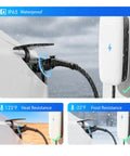 J1772 To Tesla Adapter Slick EV Charger Connector For Model 3 Y S X And Cybertruck in wet conditions showing IP65 waterproof feature.
