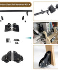 Heavy Duty Ten Foot Sliding Ladder Track Hardware Kit With Hanging Rail Rollers Stoppers Floor Wheels Track Supports And Connectors Built To Last For DIY Home And Garage Projects Ladder Not Included