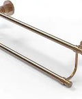 Washington Square 30 Inch Double Towel Bar In Brushed Bronze Sleek Solid Brass Construction With Concealed Mounting Hardware Two Sturdy Bars