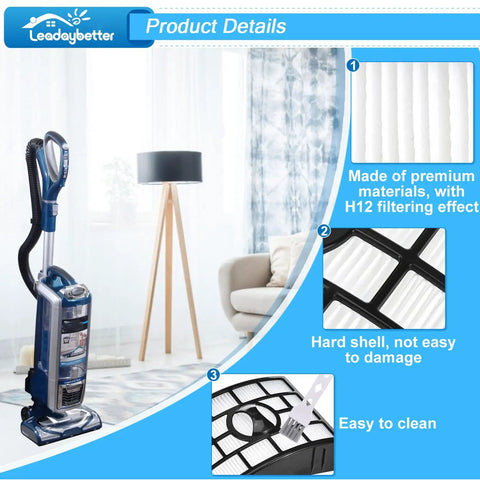 2 Pack HEPA and Foam and Felt Filter Set for Shark Rotator Lift Away XL NV755 UV795 Vacuum Cleaner Replacement details view