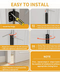 Installation instructions for Top Shelf 3 Pack Self Closing Door Hinges 4 Inch Black With Heavy Duty Steel Build.