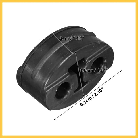 Top Tier Universal 4 Pack Heavy Duty Muffler Hanger Bushings With Double Hole Design To Stop Loud Rattle Noise And Restore Smooth Ride Quality Fast On Honda Civic Acura Legend And More Car Models Without Losing Your Chill.. black rubber bushing, 6.1x4.6x3cm, 13mm hole