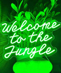 Welcome to the Jungle Neon Sign LED Wall Decor For Entryway Porch Bedroom Home Party Wedding Green 21.65 Inch By 14.57 Inch