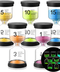 Five Colorful Luminous Sand Timers Set Of Five 1 3 5 10 15 Minute Hourglasses Glow In The Dark With Protective Cover