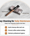 Cleaning brush and towel for Solid Gold 58 Mm Espresso Toolkit Designed For Home Baristas Featuring Killer Precision Tamper Quick Distributor.