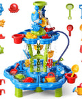 Colorful 3 In 1 Flower Shape Water Table With Pump For Toddlers And Kids Ages 3 To 8 Outdoor Summer Splash Play Two Tier Water Table