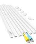 One Cord Cable Concealer Kit For 113 Inch Wall Hider Easy Setup Cable Covers For Two Small Wires White Cable Raceway for home use.