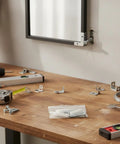 Heavy Duty Drywall Anchors With Steel Screws Kit For Hollow Walls Durable PP Plastic Expansion Plugs For Easy Mounting Shelves Mirrors Pictures Cabinets And Decor In Home Or Office., drywall anchor kit with screws on workbench for wall mirror mounting