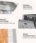 Powerful 48,000 BTU Pyramid Patio Heater With All Stainless Steel Construction quartz glass tube propane outdoor heater design
