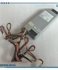 Beefy 200W Industrial Control Power Supply FSP200-601U For Reliable Machine Power And Smooth DC Output In Harsh Environments With Industrial Grade Durability Wide Input Range And Protective Features, silver metal unit with multicolor cables