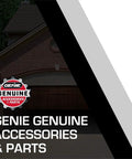 Genie Genuine Accessories and Parts logo with a garage door background