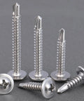 Size 8 Self Tapping Screws Assortment Kit For Metal, 410 Stainless Steel Self Drilling Screws In 6 Sizes, modified truss head