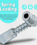 90 Degree Grease Gun Coupler Adapter in Carbon Steel, Beefed-Up Quick Connect with Spring Loading, Galvanized Finish