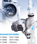 Premium Washer Drain Pump Assembly Plug And Play Replacement Motor with water flow, designed for direct bolt install.