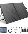 100W Portable Solar Panel Suitcase With Waterproof 10A Charge Controller, Foldable Solar Charger with accessories and adjustable kickstand