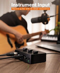 PC Audio Mixer USB Interface For Streaming And Podcasting With XLR And Instrument Inputs 48V Phantom Power Gain Knob Monitor Output