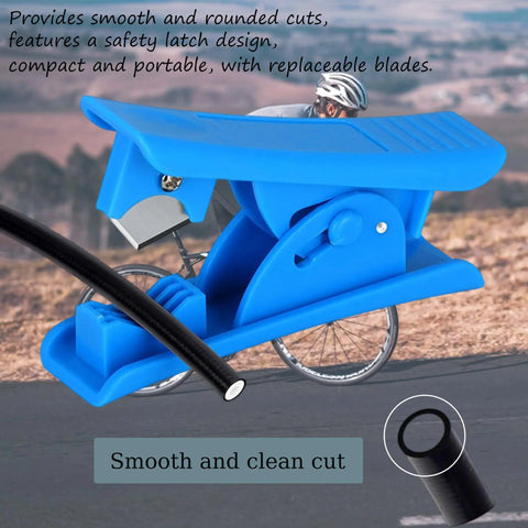 Blue 2 In 1 Bicycle Hydraulic Hose Cutter And Needle Driver Tool For MTB And Road Bikes with safety latch design