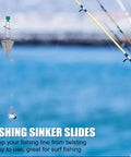 Heavy Duty Sinker Slides For Catfishing Rig Tackle 70 Piece Set With Stainless Steel Duo Lock Snap Swivels at the water's edge