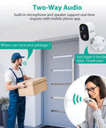 Wireless Outdoor Security Camera System With 1080P Two Way Audio And Full Color Night Vision installed by front door