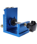 Premium Pocket Hole Jig Kit Featuring Adjustable 15 Degree Drill Guide And Dual Scale Slider For Hella Tight Joints In Woodworking and Furniture Assembly, blue aluminum build
