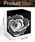 PU Leather Pen Holder Desk Organizer with Rose Floral Design, 11cm tall, showcasing detailed floral pattern.