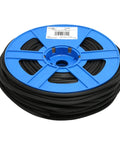1/4-Inch Black Vinyl Spline Roll, 250 Ft Hollow Core, 32 Point Extruded Spline For Easy Window Screen Installation on blue reel.