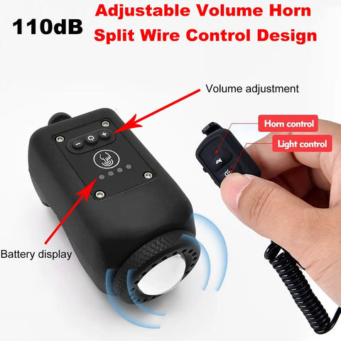 2 In 1 Bike Light And Horn With 110dB Siren Rechargeable Headlight For Night Riding Waterproof Handlebar Mount 5 Sound Modes Ideal For Ebikes And Scooters For Adults And Kids