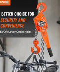 3 Ton Lever Chain Hoist 10 Ft Lift G80 Galvanized Carbon Steel with dual-pawl brake lifting a bicycle