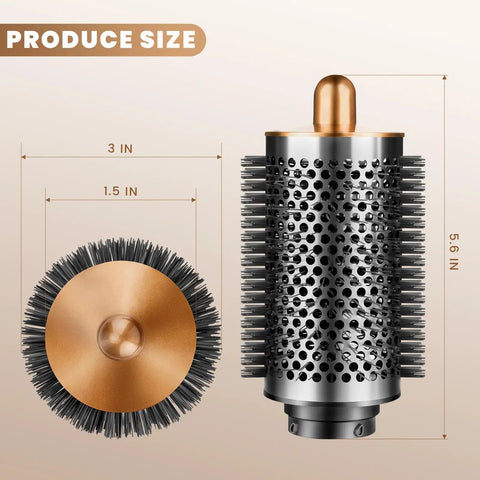 Powerful Volumizing Round Brush Attachment For Airwrap Styler with 5.6 inch length and nickel copper finish