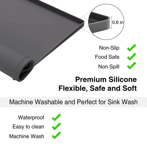 SEIRI 26x18 in dark gray silicone washer/dryer top protector mat; non-slip, waterproof top-load cover