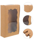 Brown DIY Cookie Boxes With Window 50 Pack Portable Paper Bakery Boxes For Treats Easy To Use And Versatile Packaging