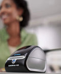 No Sweat Direct Thermal Label Printer With Zero Ink Hassles displaying on a desk in an office setting.