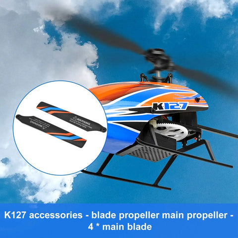 4 Pack Main Blade Propellers For XK K127 RC Helicopter Drone Replacement Spare Parts Upgrade Durable Plastic Build Easy Swap And Install For Smooth Flight And Strong Performance