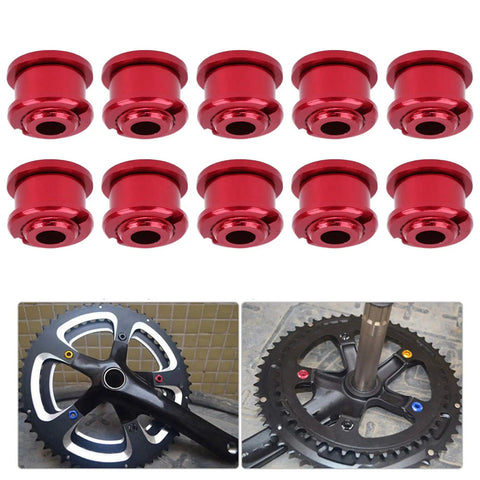 10 Piece BMX Chainring Bolts Set CNC Aluminum Alloy Bolts And Nuts For Single Speed Crankset Replacement Parts Red Blue Colorful Finish
