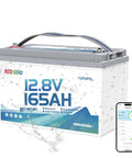 Heavy Hitter 12 Volt 165 Ah Lithium Starting Battery For Marine Boats And Trolling Motors featuring water-resistant design and monitor app.