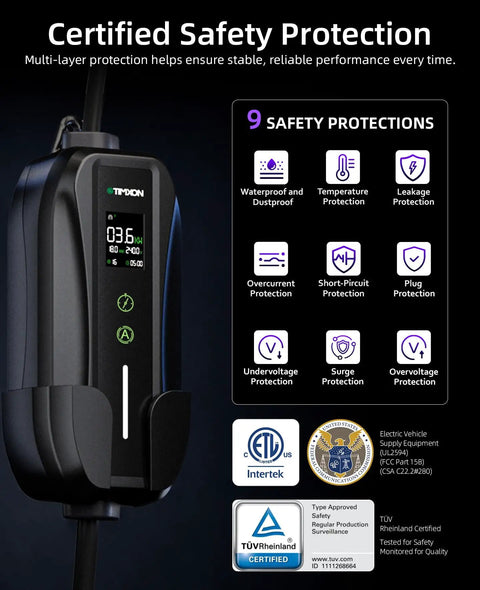 Haul Ready Level One And Two Ev Charger With Nema 620 Plug Brings Serious Amps At Sixteen Power Rating ETL Certified J1772 Cable with safety features.