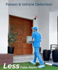 Delivery person detected by 5MP Solar Outdoor Security Camera Kit With Wireless Spotlight Night Vision at door