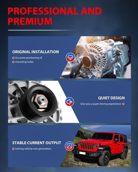 Alternator 110 Amp 12V For Ford Focus 2005 2007 CW Rotation 6 Groove Pulley 8406, installation and quiet design details