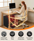 Foot Warmer With Heated Floor Mat For Home Office, Portable Space Heater With 12H Timer And 8 Heat Levels shown under desk