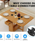 Sturdy Spring Table Locks Pair Designed Tight For Snappy Folding, Heavy Duty Zinc Alloy Drop Leaf Buckle Connectors For Expandable Dining Tables on wood table.