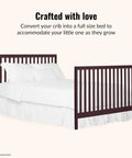Universal Crib To Full Size Bed Conversion Kit With Solid Wood Rails For Select Convertible Cribs Easy Safe Transition Strong And Stable Support Auburn Finish shown