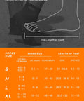 Size guide chart for 2Mm Neoprene Sand Socks For Men And Women, Sand Proof Beach Ready Socks For Volleyball And Water Sports.