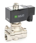 Stainless Steel Half Inch Solenoid Valve, Normally Open, 110 To 120V AC, 145 PSI Electric Valve For Water, Air, Diesel